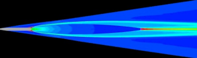 Colored image of plume simulation